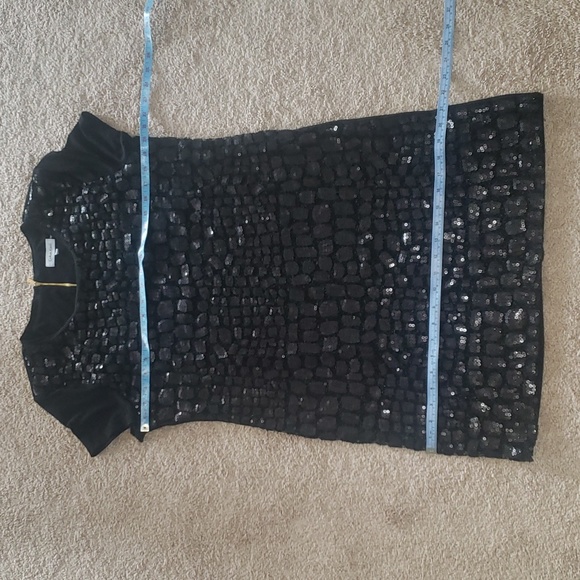 Calvin Klein L edgy shift dress sequin front little black dress - Picture 10 of 16